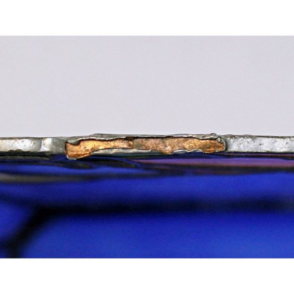 VTG Tiffany Style Stained Glass Tulips Flower Vase Waste Basket Multi Use Decor - Picture 10 of 11